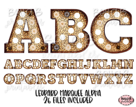 Leopard Marquee Alphabet Letters, Marquee Alphabet Set