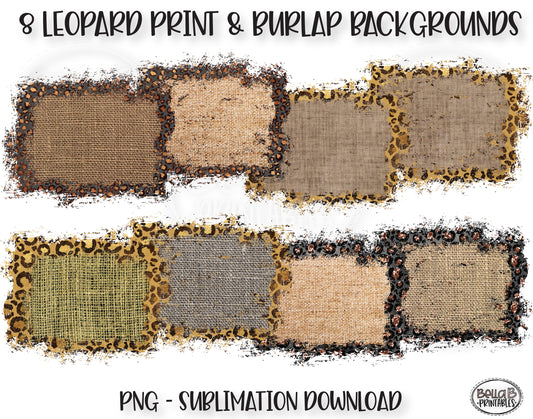 Burlap and Leopard Print Sublimation Background Bundle, Backsplash