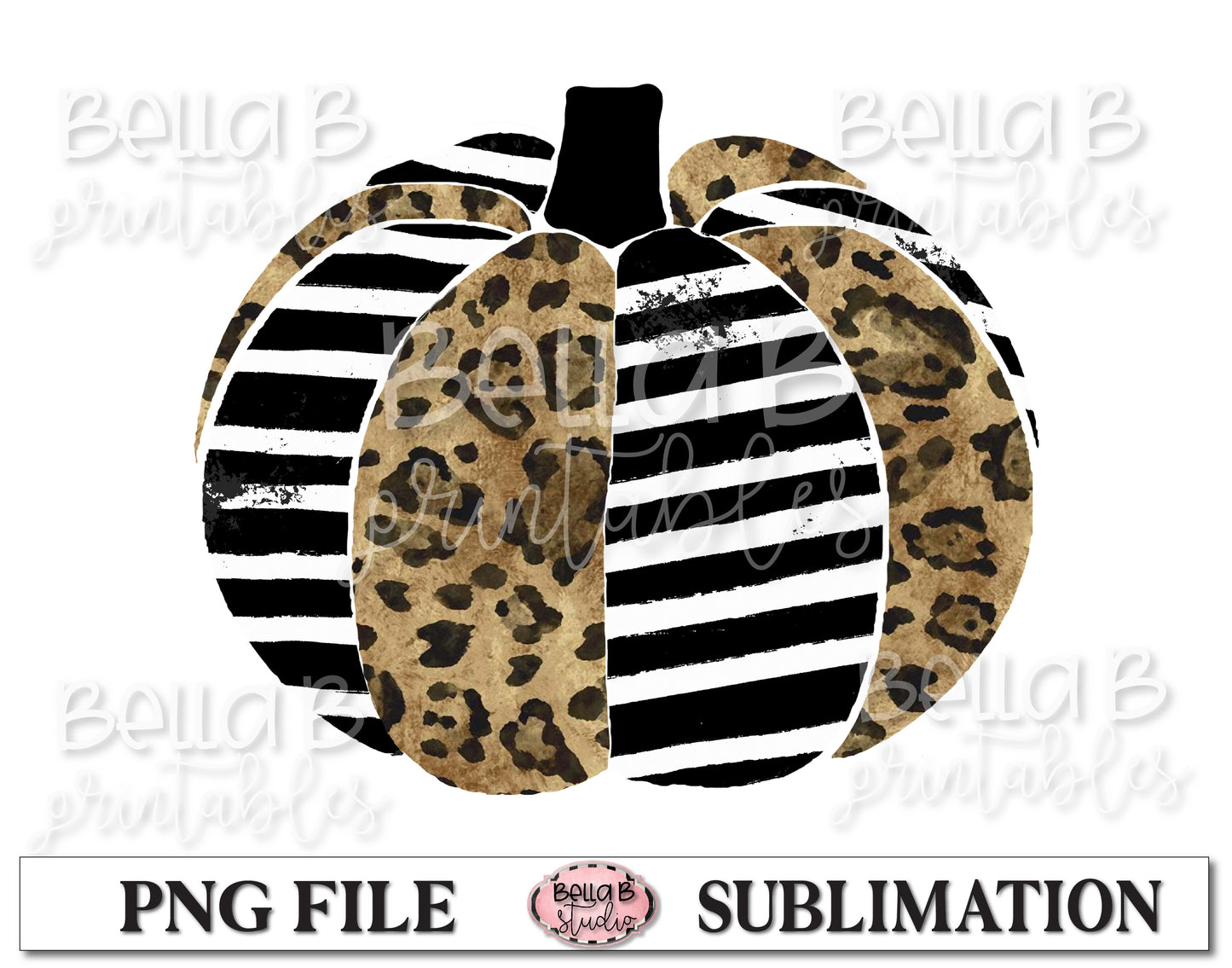 Leopard Print Pumpkin Sublimation Design