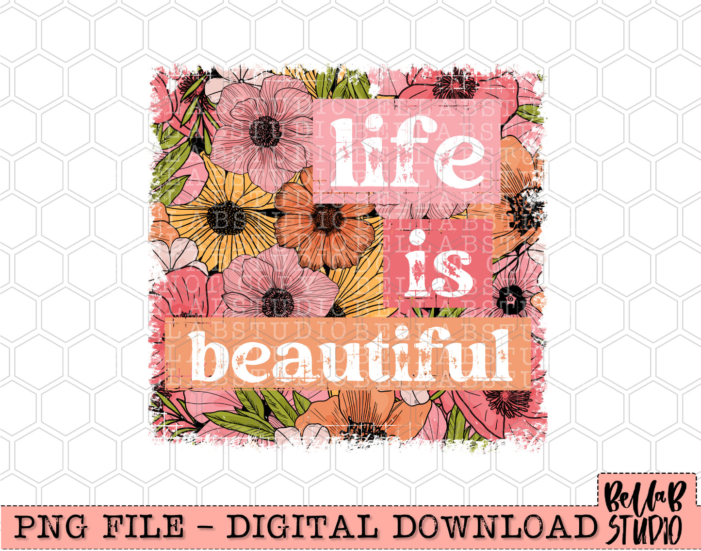 Life Is Beautiful PNG Design