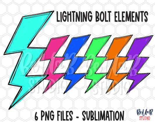 Lightning Bolt Sublimation Elements Bundle