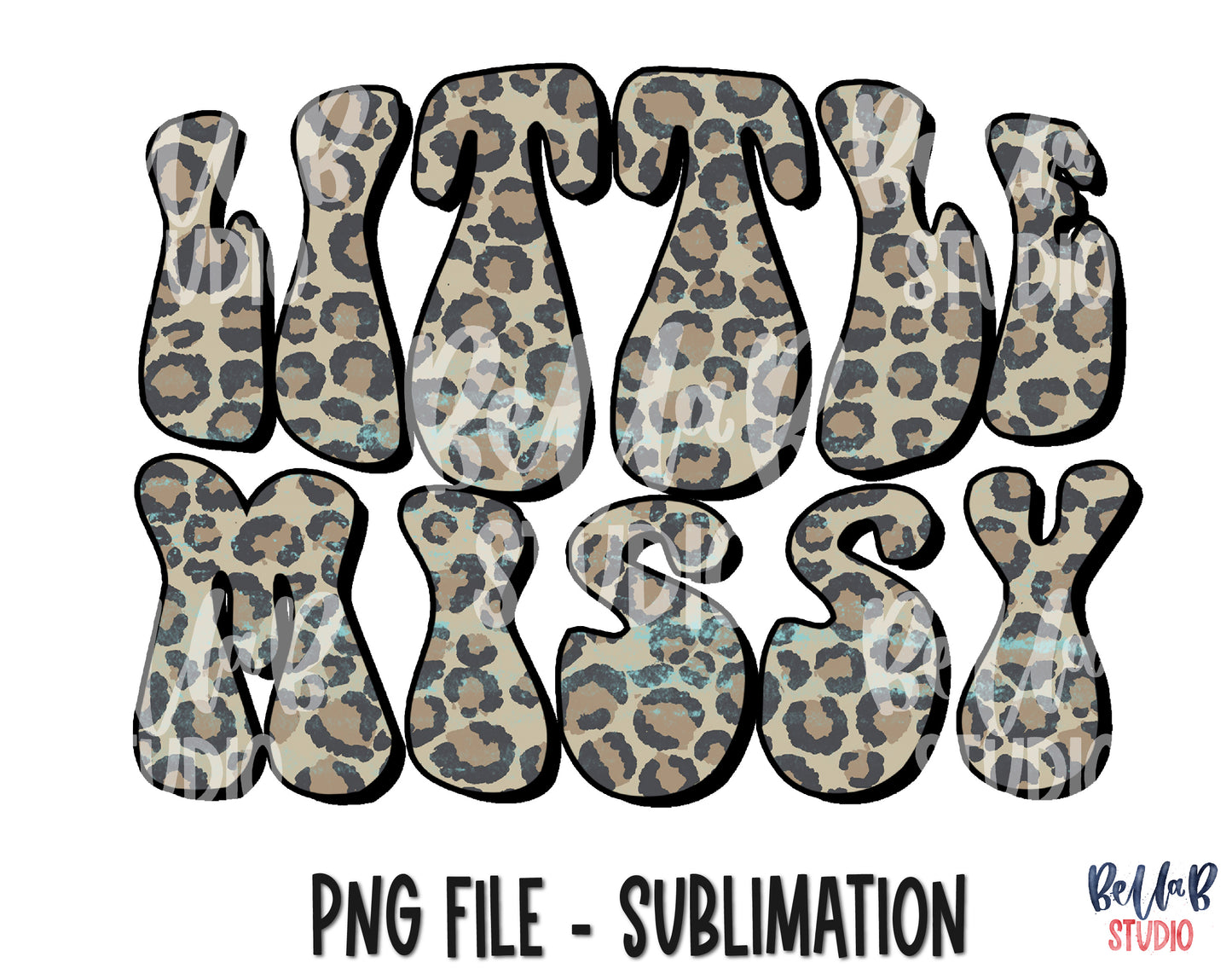 Retro Leopard Little Missy Sublimation Design