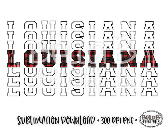 Louisiana State Sublimation Design, Mirrored State Design