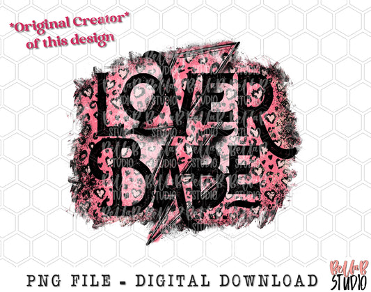 Lover Babe Lightning Bolt PNG Sublimation Design