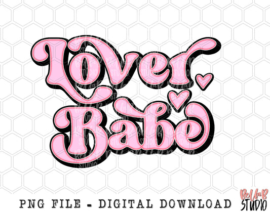 Retro Lover Babe Pink PNG Sublimation Design
