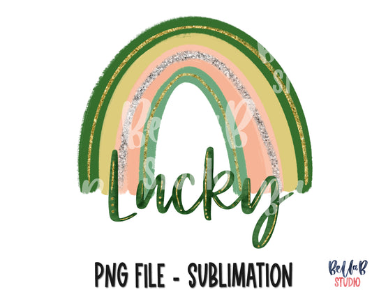 St Patrick's Lucky Rainbow Sublimation Design