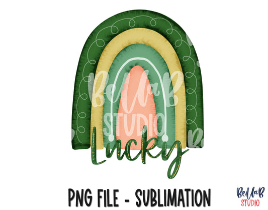 St Patrick's Lucky Rainbow Sublimation Design