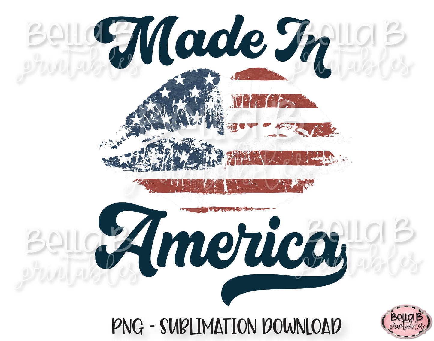 Made In America, Vintage Retro America Sublimation Design