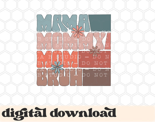 Mama Mommy Mom Bruh Retro PNG Design