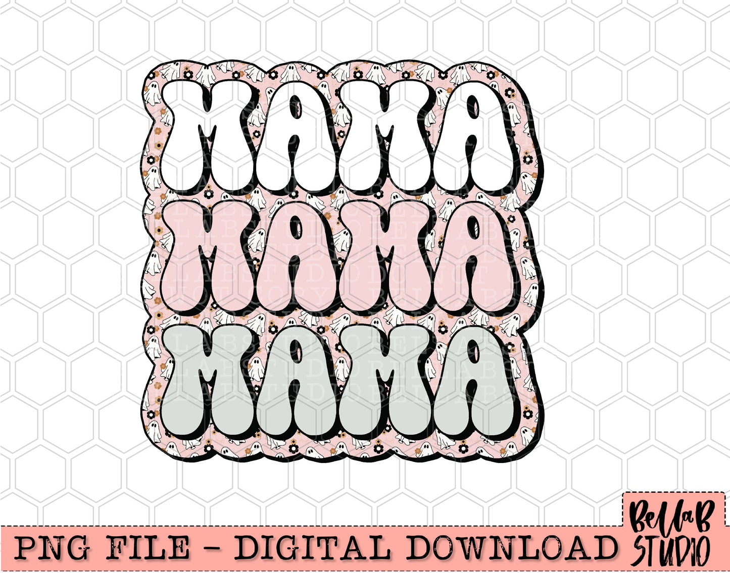 Cute Boho Ghosts Mama PNG Design