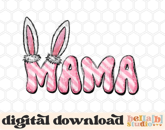 Mama Bunny Ears Pink PNG Sublimation Design