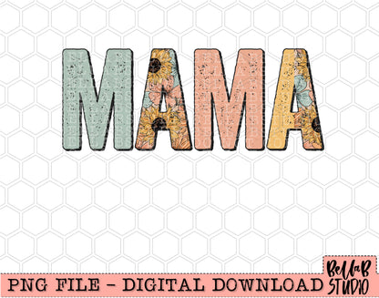 Mama Vintage Floral PNG Design