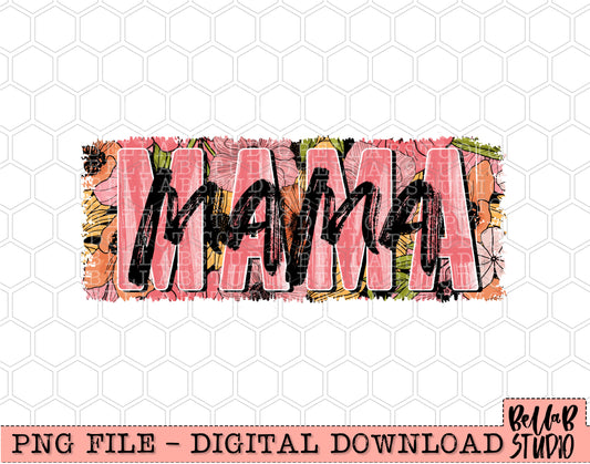 Vintage Floral Mama PNG Design