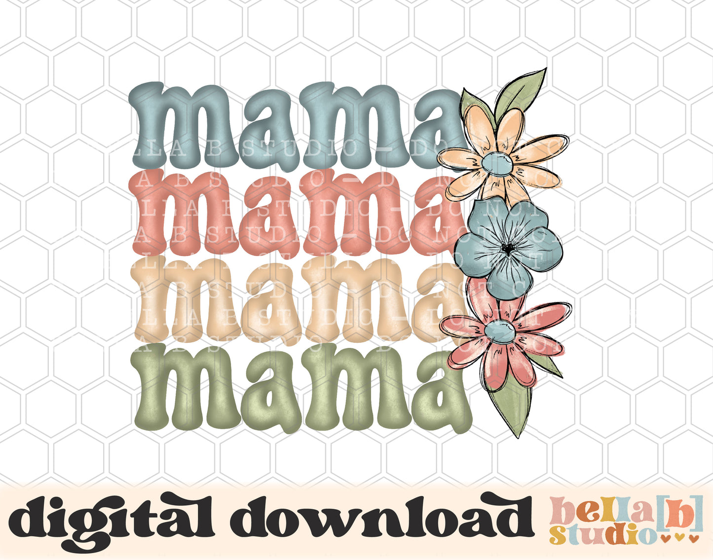 Floral Spring Mama PNG Sublimation Design