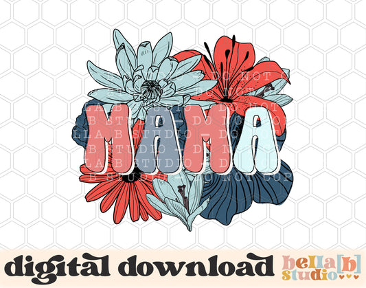 Mama USA Florals PNG Design