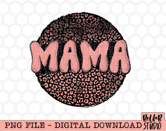 Mama Doodle Pink Leopard PNG Design