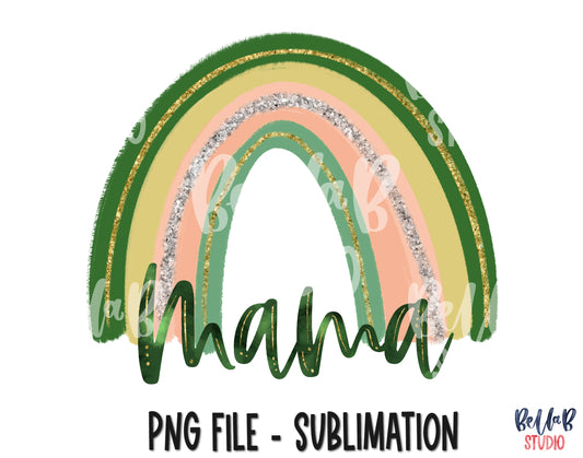 St Patrick's Mama Rainbow Sublimation Design