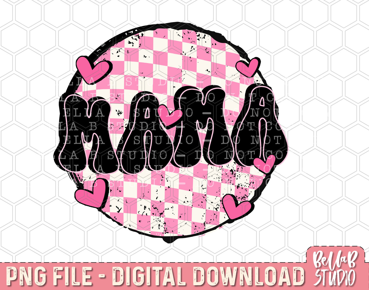 Mama Retro Valentine Sublimation Design