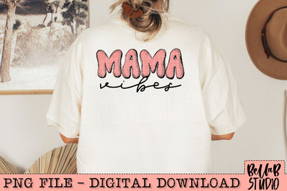 Mama Vibes Doodle Pink PNG Design