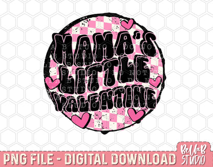 Mama's Little Valentine Pink Sublimation Design