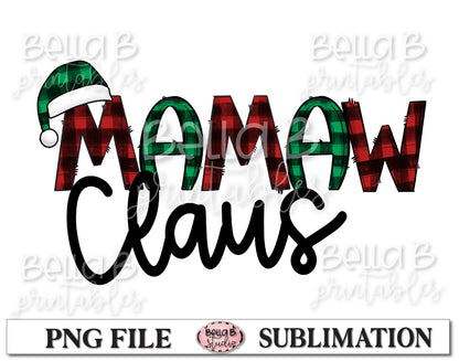 Mamaw Claus Sublimation Design