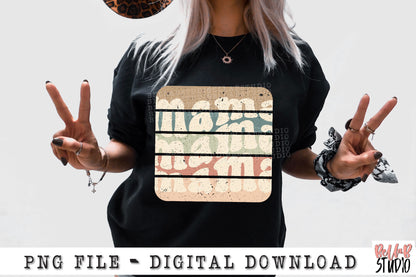 Mama Wavy Retro PNG Sublimation Design