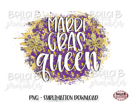 Mardi Gras Sublimation Design, Mardi Gras Queen