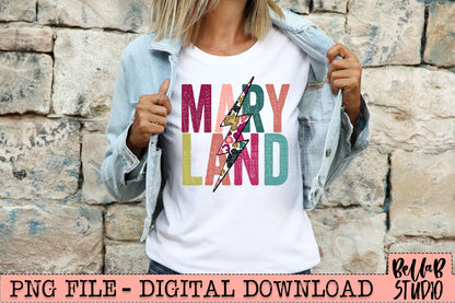 MARYLAND Bright Leopard Bolt Sublimation Design