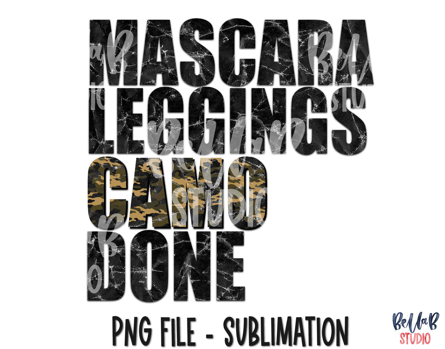 Mascara Leggings Camo Done Sublimation Design