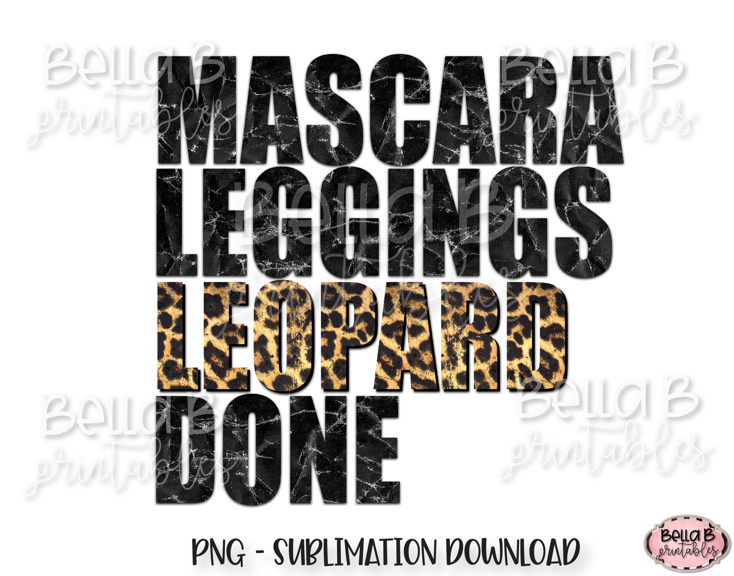 Mascara Leggings Leopard Done Sublimation Design