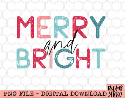 Merry And Bright PNG Design