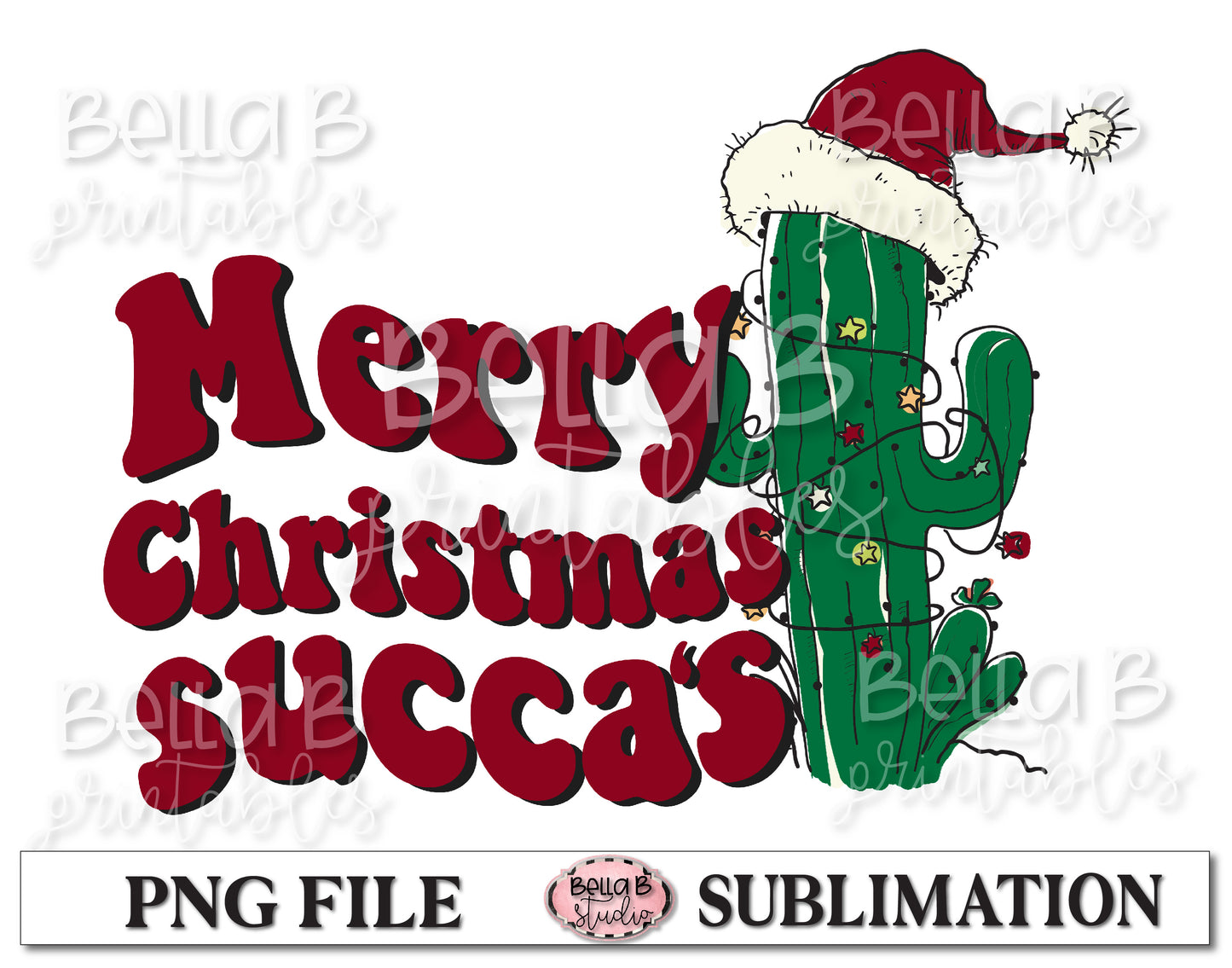Merry Christmas Succas Sublimation Design