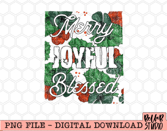 Merry Joyful Blessed PNG Design
