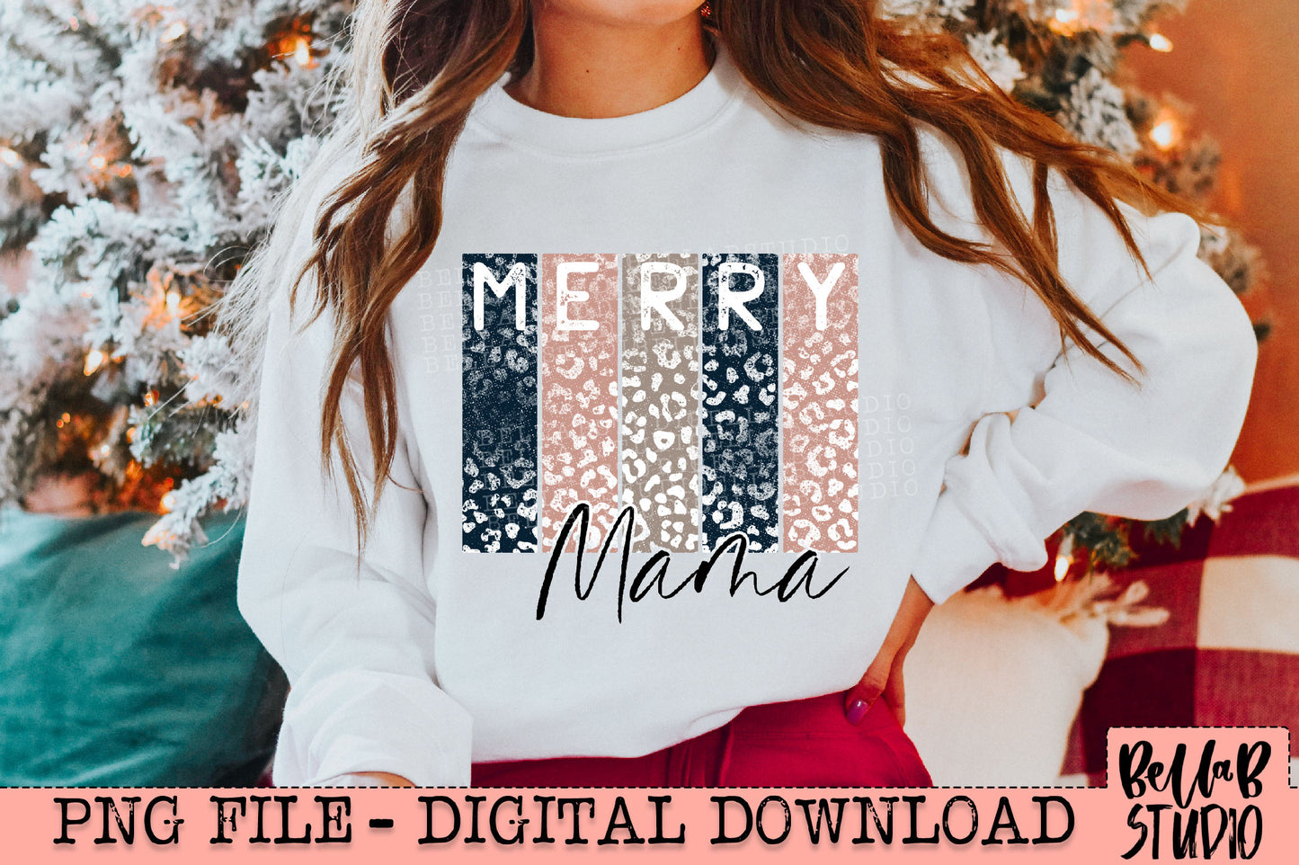 Merry Mama Leopard PNG Design