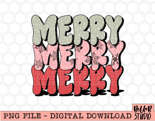 Merry Merry Merry Retro PNG Design