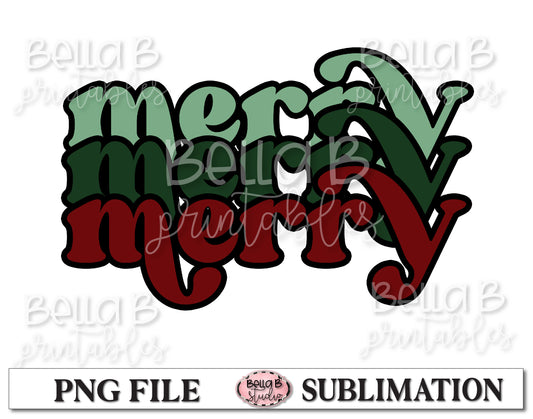 Merry Merry Merry Sublimation Design