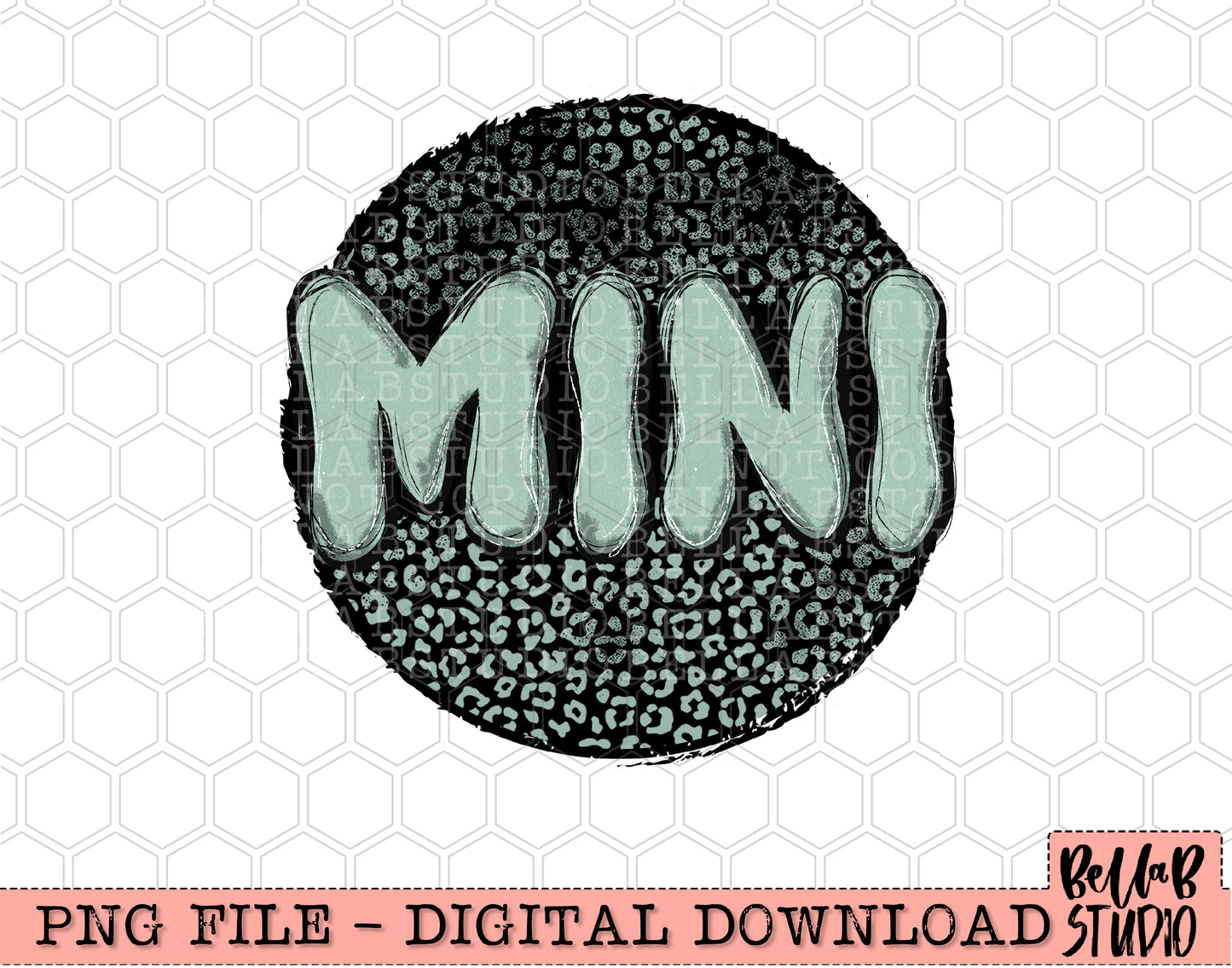 Mini Doodle Green Leopard PNG Design