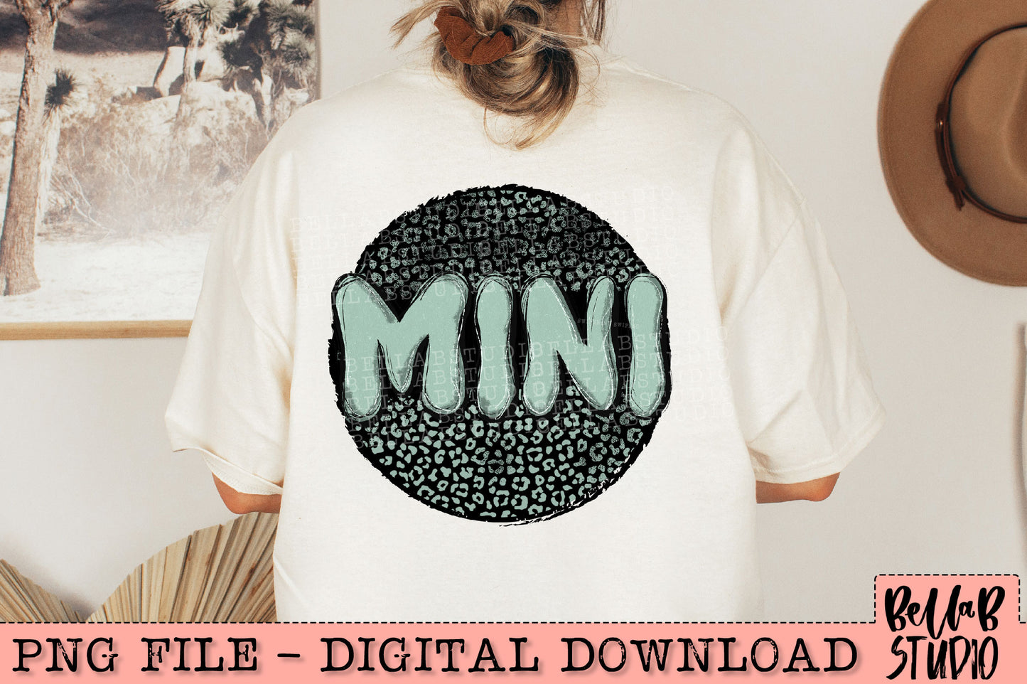 Mini Doodle Green Leopard PNG Design