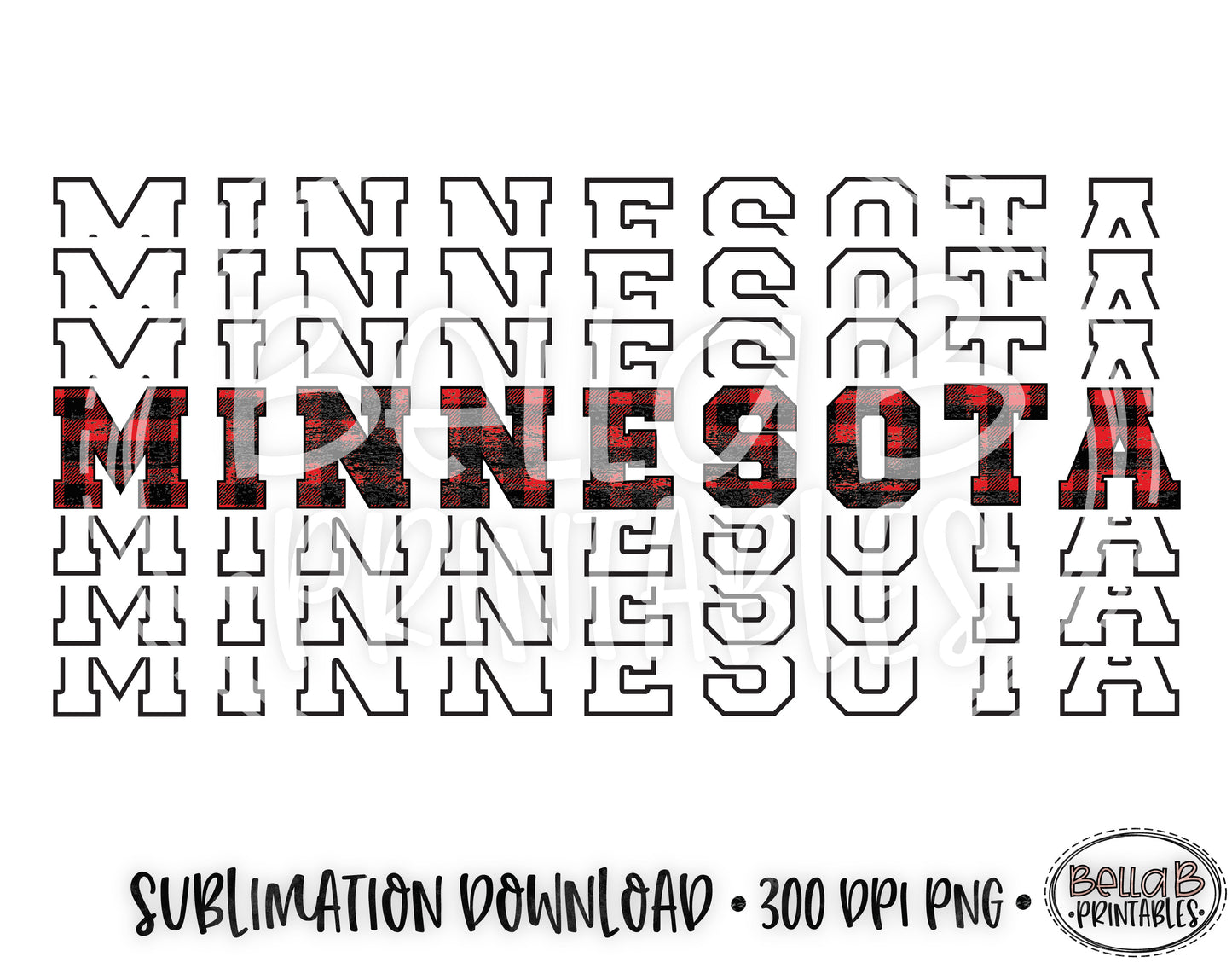 Minnesota State Sublimation Design, Mirrored State Design