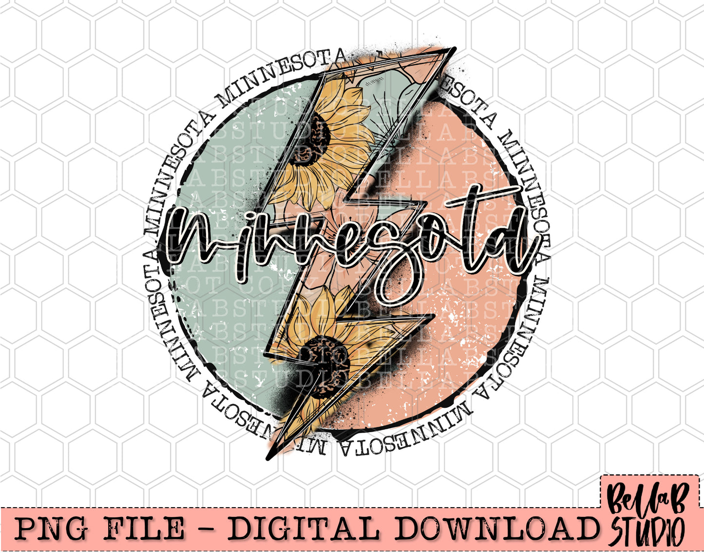 MINNESOTA Sunflower Bolt PNG Design