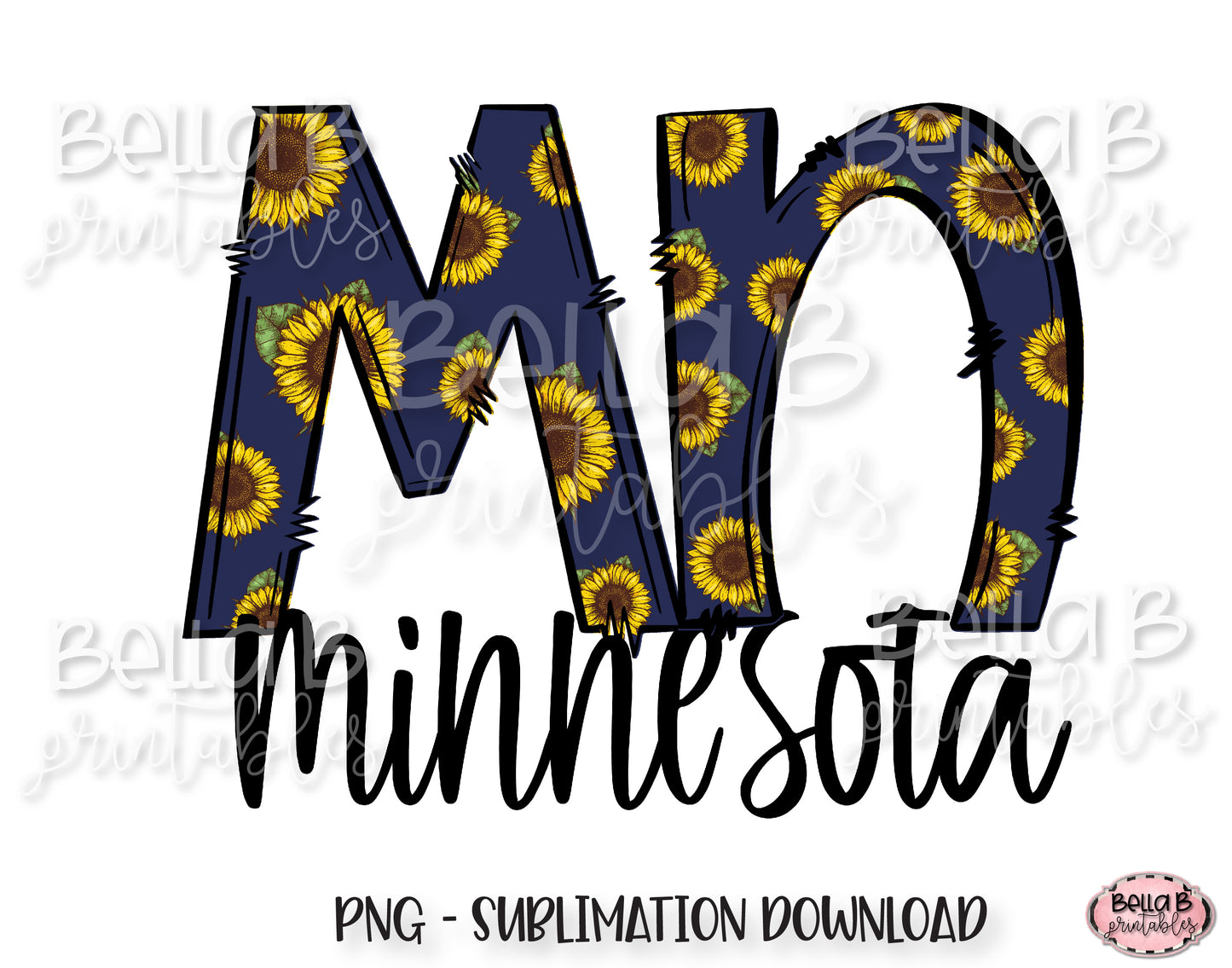 Sunflower Minnesota State Sublimation Design