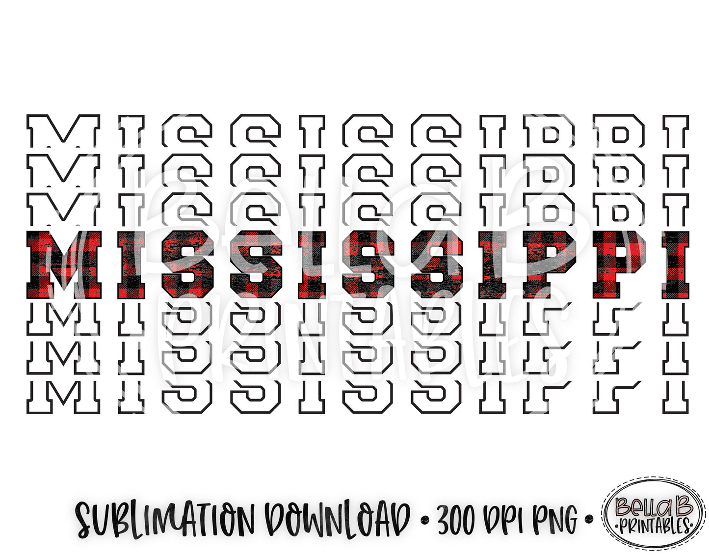 Mississippi State Sublimation Design, Mirrored State Design