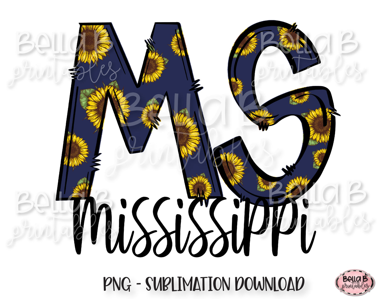 Sunflower Mississippi State Sublimation Design