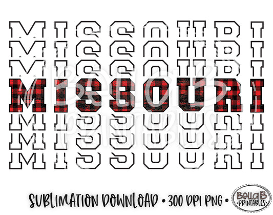 Missouri State Sublimation Design, Mirrored State Design