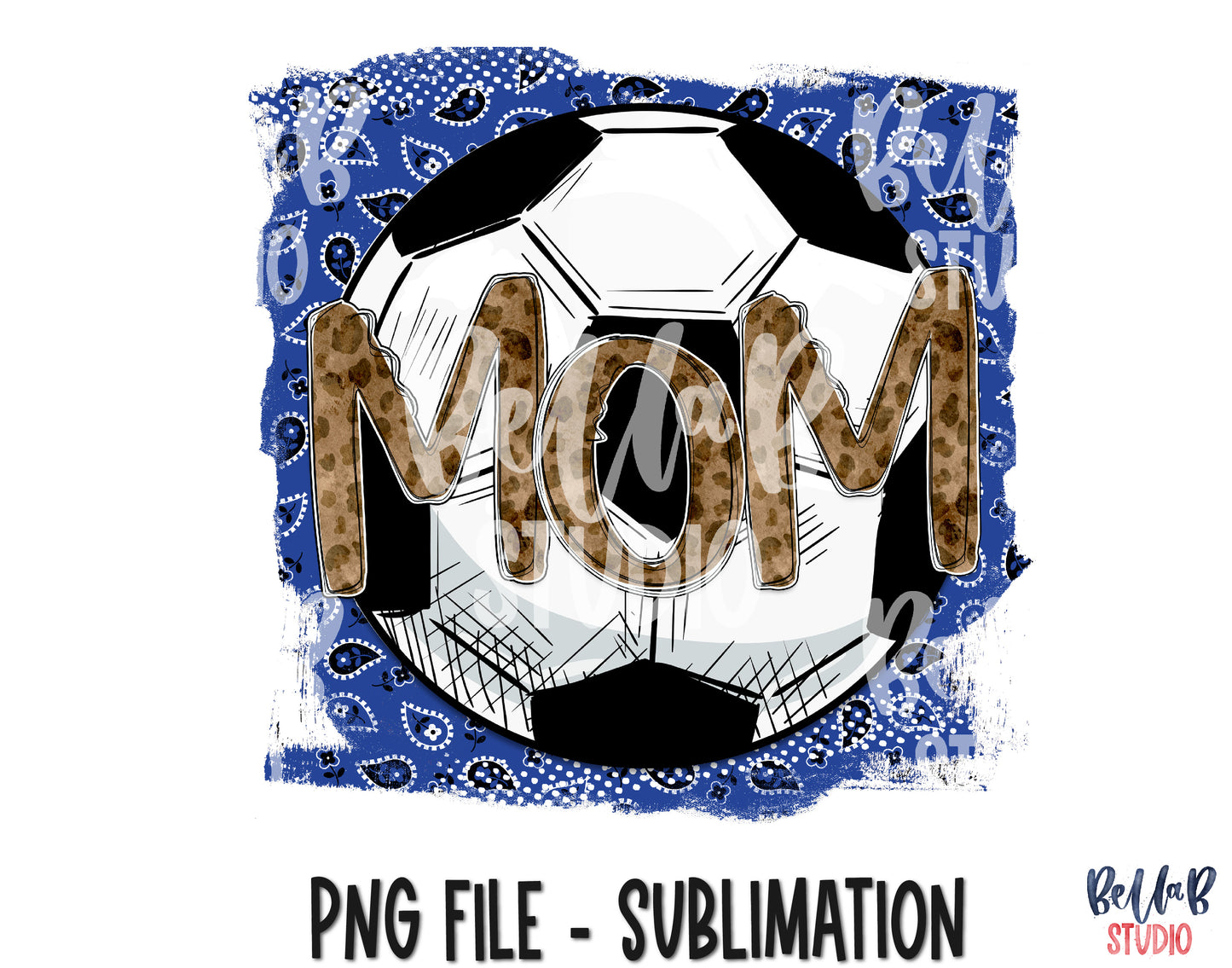 Soccer Mom Blue Sublimation Design