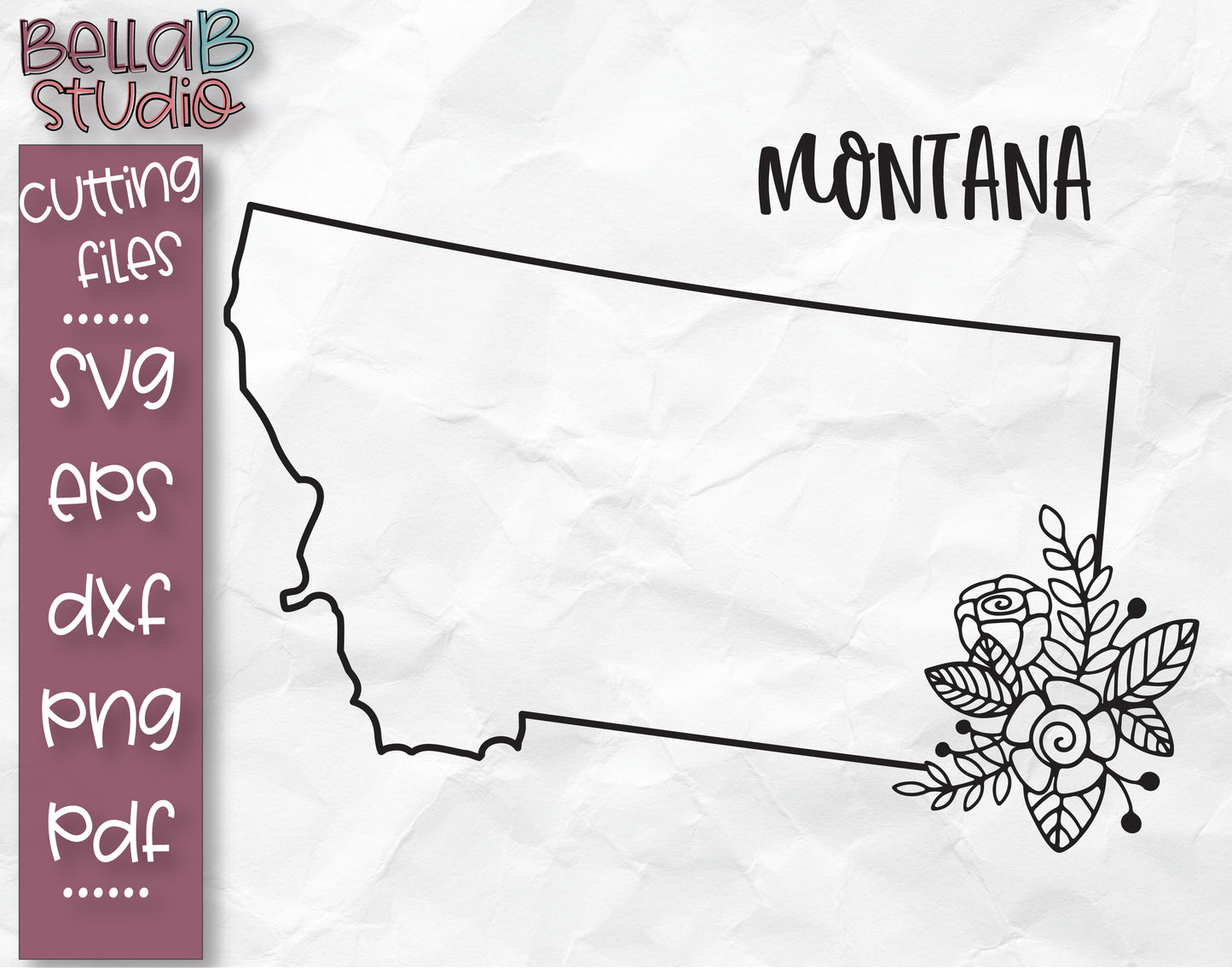 Floral Montana Map SVG File