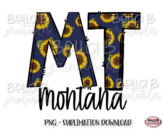 Sunflower Montana State Sublimation Design