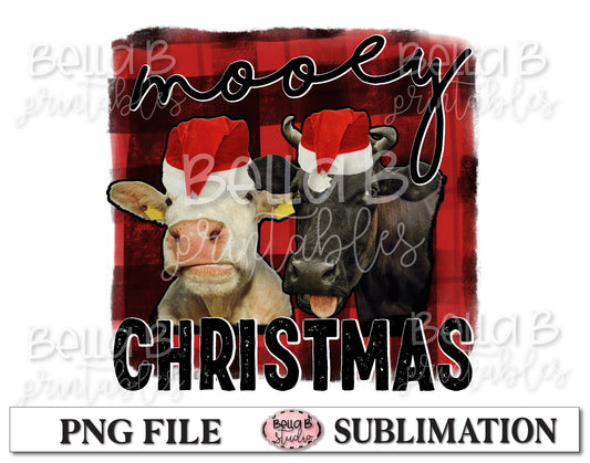 Mooey Christmas Sublimation Design