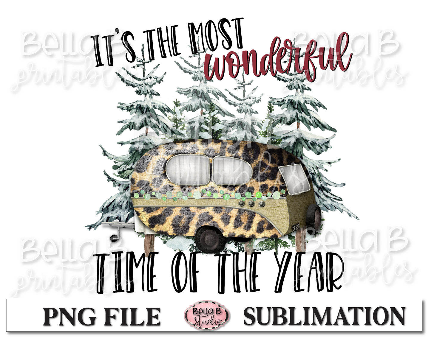 Christmas Camper Sublimation Design