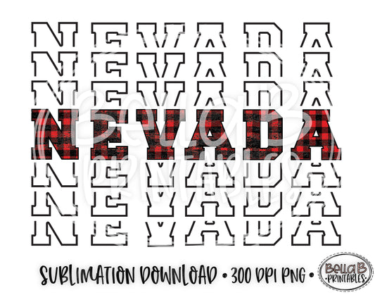 Nevada State Sublimation Design, Mirrored State Design